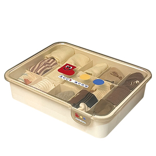 简约内衣内裤收纳盒家用衣柜抽屉多格分隔带盖防尘文胸袜子整理盒