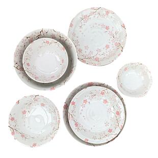 【自营】美浓烧日式樱花物语系列散件陶瓷碗家用面碗深浅盘调味碟