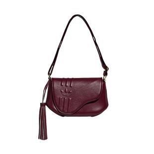 Adidas阿迪达斯暗红色马鞍包2026春季新款女包腋下包单肩包KW4726