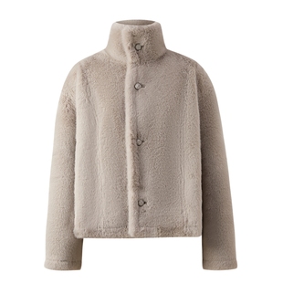 PRICH时尚复古双面穿软糯毛绒感外套冬季新款短款皮草上衣女