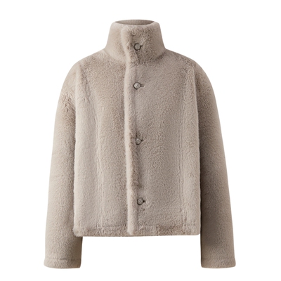 PRICH时尚复古双面穿软糯毛绒感外套冬季短款皮草上衣女