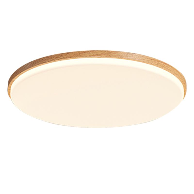 箭牌中古风卧室吸顶灯房间灯2025年新款复古风原木色主卧室书房灯