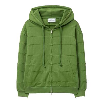 Glass Cypress Green Patchwork Zip Up Hoodie 帽衫外套男HBX