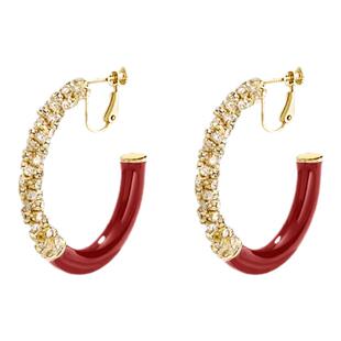 安可拉红色耳钉复古轻奢高级感耳圈耳环独特设计2026新款爆款耳饰