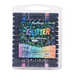 双头双色闪光马克笔软头水彩笔手账专用绘画闪粉彩笔儿童无毒可洗