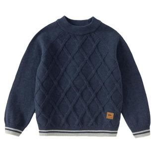 戴维贝拉男童纯棉毛衣儿童针织衫男孩学院风上衣2025秋冬新款童装