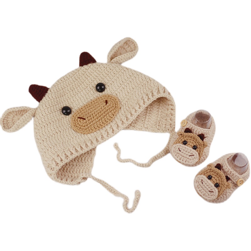 婴儿兔子鞋材料包diy钩针宝宝毛线手工兔年勾织满月孕期礼物视频