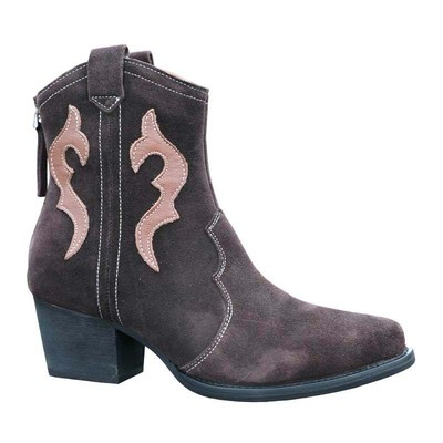 冬季加绒磨砂高跟尖头图腾女短靴