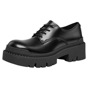 ASH女鞋2025秋季新款NET真皮布洛克皮鞋女厚底乐福大头德比单鞋