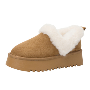 达芙妮毛毛雪地靴女款2026新款冬季厚底女鞋加绒保暖棉靴懒人毛鞋