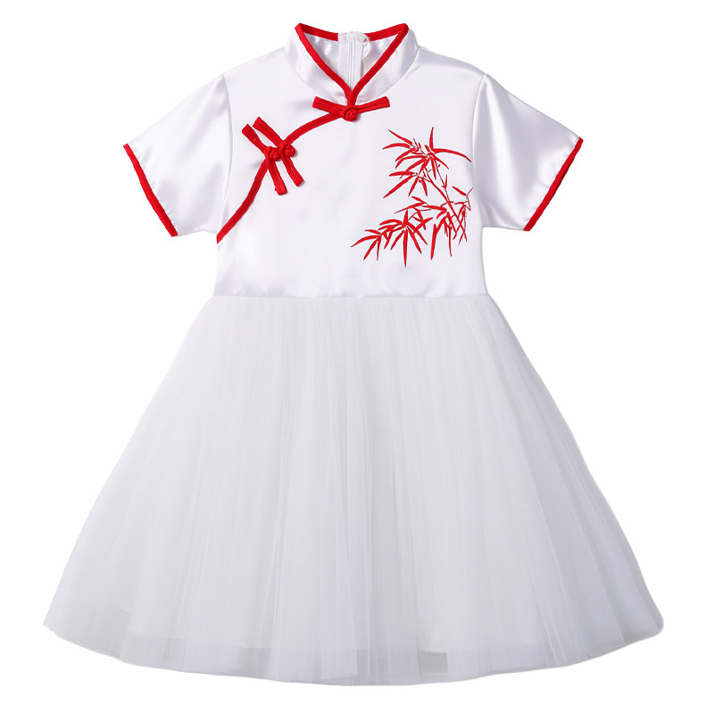 六一儿童合唱演出服中国风女连衣裙舞蹈纱裙小学生诗歌朗诵表演服