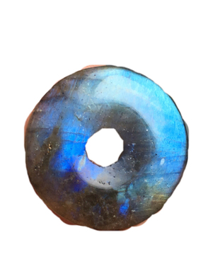 天然长石平安蓝光彩虹镶嵌吊坠