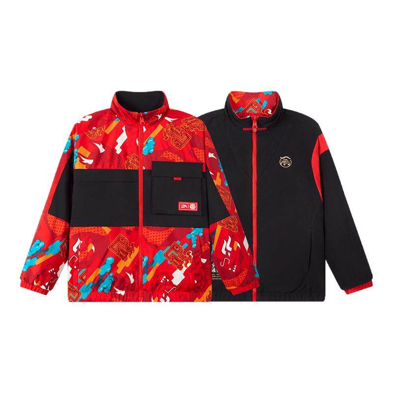 anta龙服|安踏儿童双面穿运动上衣春男大童保暖梭织厚外套