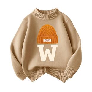 真维斯童装男童毛衣2025新款秋冬款男孩加绒保暖毛线衣儿童针织衫