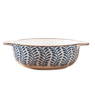 日式双耳汤碗 家用复古 陶瓷大盆 大汤碗 盆面碗沙拉碗芝士焗油碗