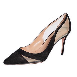 高跟鞋秋冬女尖头细跟法式性感单鞋高级感镂空网纱气质新款女鞋