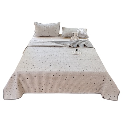 一面绒一面纯棉床盖双面两用