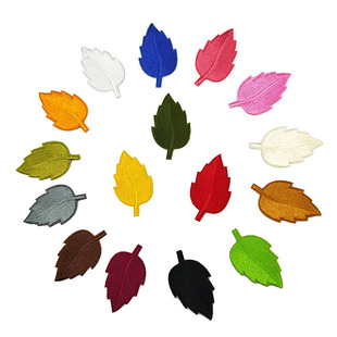 小树叶刺绣烫布贴纯色叶片衣服补丁贴裤子衬衣装饰熨烫贴花补破洞