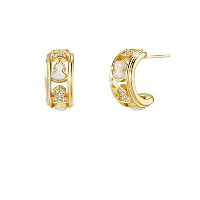 AJIDOU阿吉豆耳饰女金色葫芦耳钉