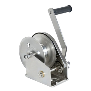 沪工不锈钢手摇绞盘双向自锁手动绞车牵引机卷扬机防锈污水厂用