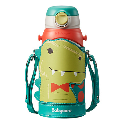 babycare儿童保温杯秋冬季三合一不锈钢吸管水杯大容量含杯套挂绳