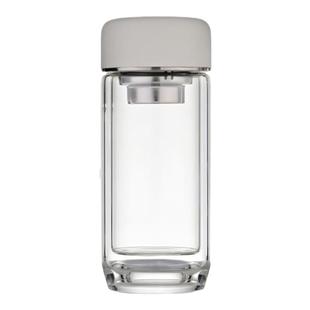 双层玻璃杯带盖带滤网小巧男士水杯耐高温防烫茶杯家用便携礼品杯