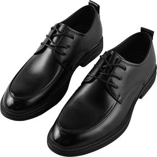 HLA/海澜之家时尚系带正装皮鞋男商务牛皮革通勤平跟德比鞋子男