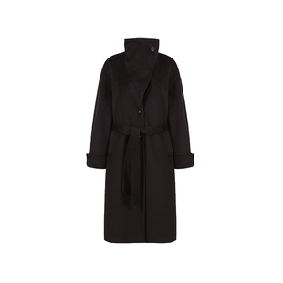 范洛Fano 西雅图漫步氛围感不对称立领宽松长款呢大衣女毛呢外套