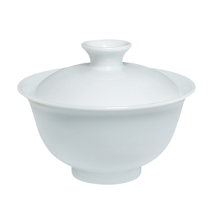 不二学古茶具丨集瑞盖碗 端正内敛儒雅随和飘口器型泡茶碗茶杯