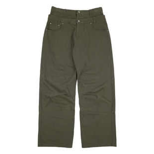 Far Archive 25fw 假两条双腰工装长裤立体剪裁褶皱堆叠休闲裤韩