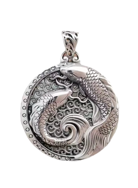 纯银如鱼得水招财转运锦鲤吊坠