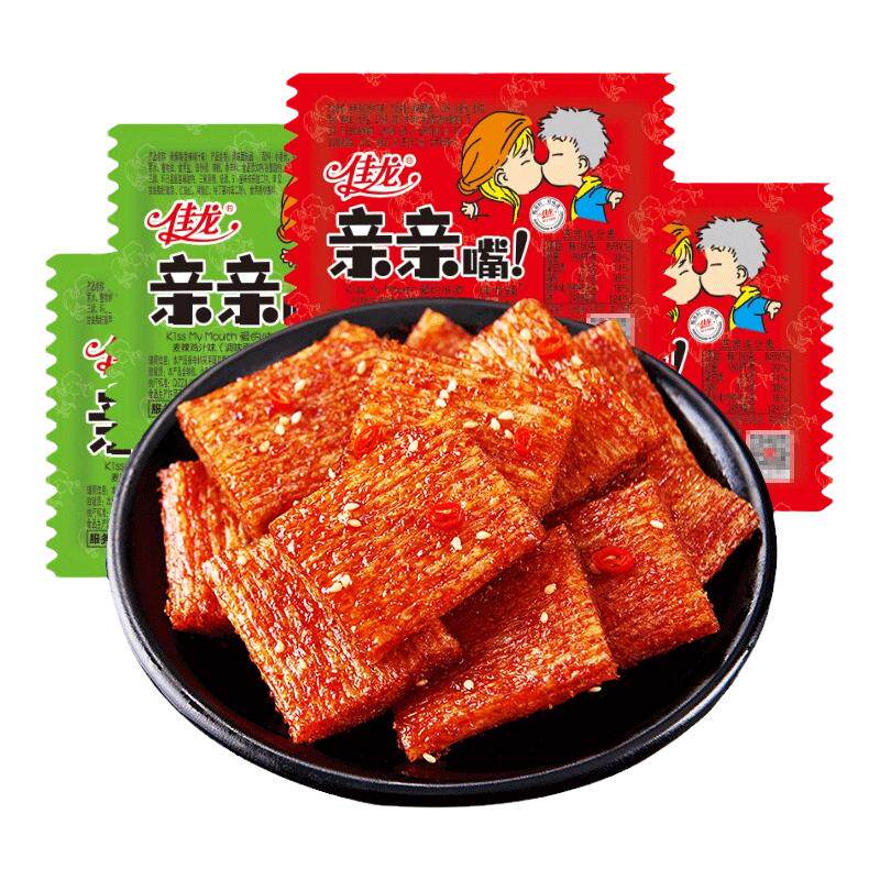 佳龙亲嘴烧辣条辣片佳龙