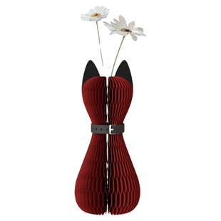 十八纸花瓶花器摆件客厅插花猫咪动物艺术品花瓶创意设计装饰摆件