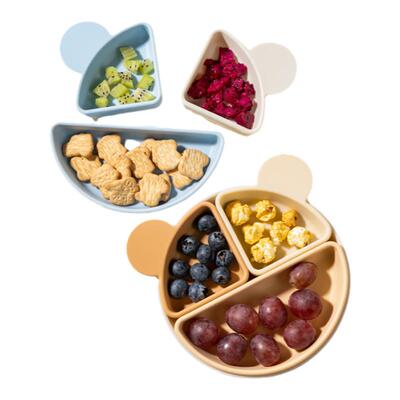 如山分格硅胶吸盘餐盘