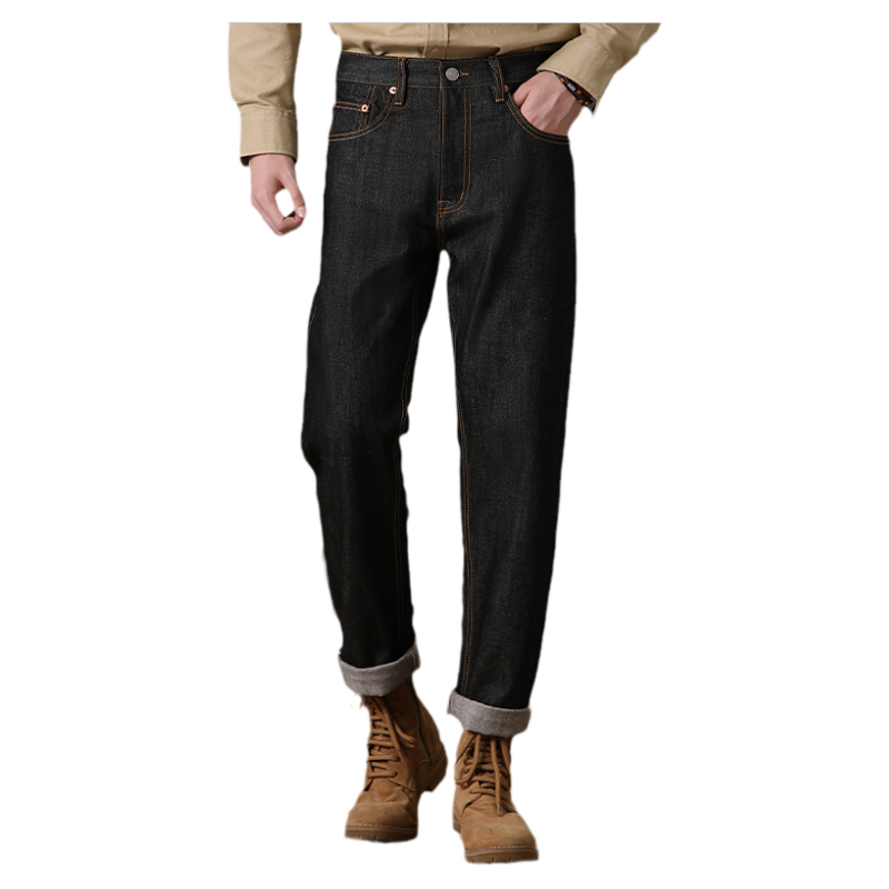 美式复古原浆原色牛仔裤男秋季宽松直筒高端赤耳丹宁长裤子潮流