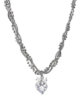 鹿妮爱心锆石项链锁骨链