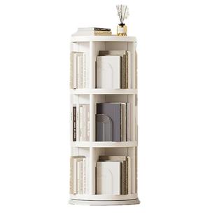 书架旋转式落地置物架儿童小书柜一体靠墙实木可移动书本杂物收纳