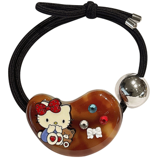 可爱萌趣KT猫发绳发圈高弹力皮套扎丸子头皮筋发饰耐用头绳女头饰