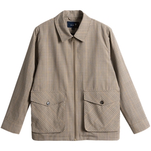 中年爸爸春装外套男中老年人商务休闲夹克老人爷爷春秋宽松衣服