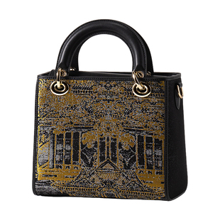 2025新中式国风宋锦秋月汉宫真皮手拎包单肩斜挎大戴妃送长辈礼物