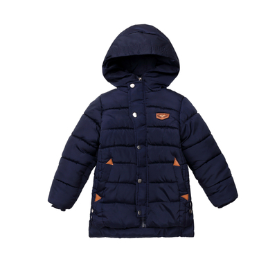 男童羽绒棉服加绒加厚棉衣中长款