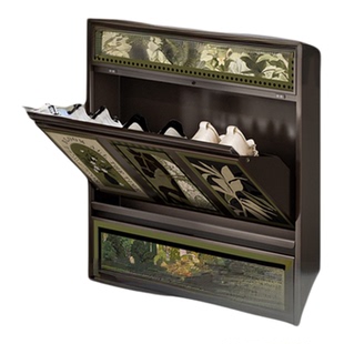 中古风入户超薄鞋柜小窄家用门口玄关收纳柜一体靠墙钢制2026新款