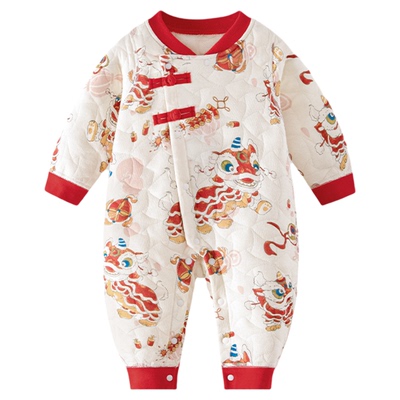 婴儿拜年服新年连体衣秋冬季