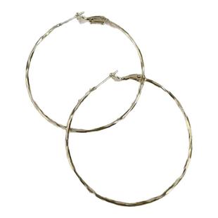 金色素圈耳环女高级感夸张大气耳圈2026新款爆款简约气质圆圈耳饰