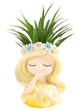 多肉花盆可爱仙女树脂桌面摆件