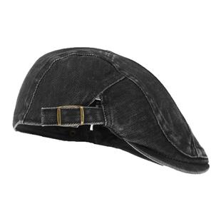 IIING帽控 水洗牛仔贝雷帽女做旧百搭大头围显脸小复古前进帽子男