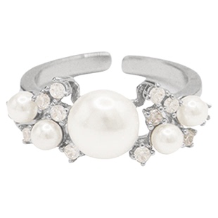 「月光芭蕾」珍珠皇冠戒指开口可调节轻奢高级感独特手饰小众设计