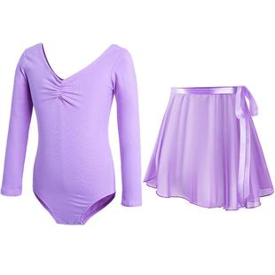 儿童舞蹈服女童夏季芭蕾舞练功服体操服短袖跳舞连体服中国舞套装