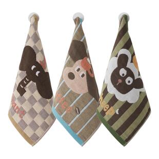 三利擦手毛巾挂式吸水速干7A级抗菌可爱柔软儿童毛巾纯棉洗脸毛巾