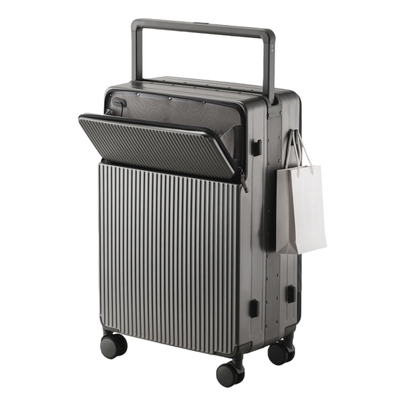 前开盖行李箱宽拉杆箱20寸登机箱